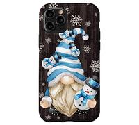 Carcasa para iPhone 11 Pro Aesthetic Snowflake Pattern with Snowman and Winter GNOME