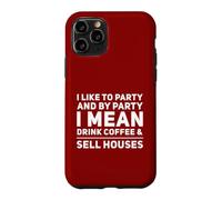 Carcasa para iPhone 11 Pro Agente inmobiliario Divertido Bebedor de café Cafeína Amor Agente inmobiliario