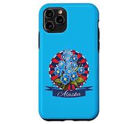 Carcasa para iPhone 11 Pro Alaska Alpine Forget Me Not Patriotic Proud Alaska Bandera de Estados Unidos