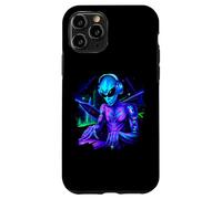 Carcasa para iPhone 11 Pro Alien Cyborg DJ Robot Grabar Techno Música Cool Aliens