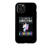 Carcasa para iPhone 11 Pro All I Want For Christmas Is A Unicorn Ugly Sweater Christmas Fun
