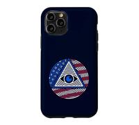 Carcasa para iPhone 11 Pro All-Seeing Eye - Bandera patriótica de Estados Unidos - Ojo y pirámide