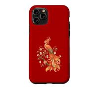 Carcasa para iPhone 11 Pro Amante de los Azulejos de Mahjong Phoenix con Forma de pájaro fénix en Flor