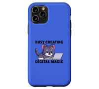 Carcasa para iPhone 11 Pro Amante de los Gatos Ocupado creando programación mágica