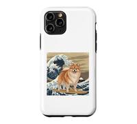 Carcasa para iPhone 11 Pro Amante de los Perros pomeranios, japoneses, Kanagawa, surfeando Olas
