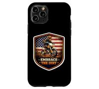 Carcasa para iPhone 11 Pro American Embrace The Dirt Bike Rider Motocross Patriot USA