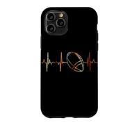 Carcasa para iPhone 11 Pro American Football Heartbeat Vintage ECG Cardiograma Retro