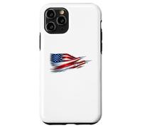 Carcasa para iPhone 11 Pro American Patriotic Fighter Jets USA Flag ondeando el 4 de Julio