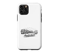 Carcasa para iPhone 11 Pro Amsterdam City Canal Bicicletas Viajes Sketch Art