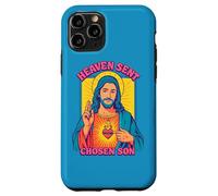 Carcasa para iPhone 11 Pro Anime Manga Jesús Sagrado Corazón Cristiano Retro Pop Art Azul