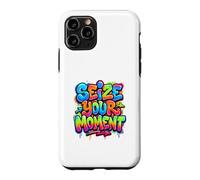 Carcasa para iPhone 11 Pro Aprovecha tu Momento Retro Estética Vibrante