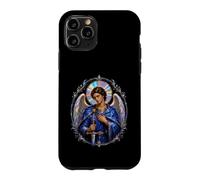 Carcasa para iPhone 11 Pro Arcángel Miguel Manto Azul Arte Sagrado Devocional