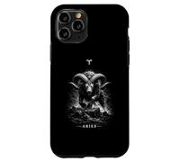 Carcasa para iPhone 11 Pro Aries Zodiac a Ram Símbolo para Astrología Oscura