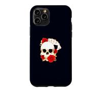 Carcasa para iPhone 11 Pro Arte de Cartas de Juego de póquer de Rosas de Calavera de Cuatro ases
