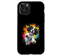 Carcasa para iPhone 11 Pro Arte de Salto de Perro para Amantes de los Perros Cocker Spaniel inglés