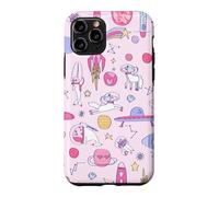Carcasa para iPhone 11 Pro Astronauta Narval Mapache Unicornio UFO Ciencia ficción Nave Espacial Galaxia