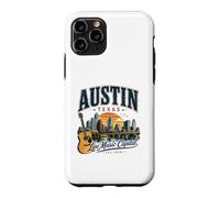 Carcasa para iPhone 11 Pro Austin Texas Live Music Capital Estilo Guitarra Vintage