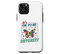 Carcasa para iPhone 11 Pro Autism It's Ok To Be Different Butterfly Puzzle Kid Teacher
