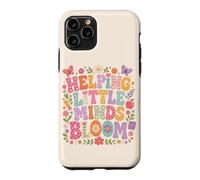 Carcasa para iPhone 11 Pro Ayudando a Little Minds Bloom Teacher Floral Mariposa Manzana
