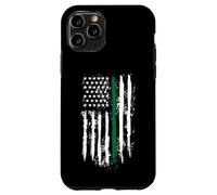 Carcasa para iPhone 11 Pro Back The Green Thin Green Line American Flag Border Patrol