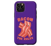 Carcasa para iPhone 11 Pro Bacon The Rules Funny Cute Bacon Juego de Palabras Foodie