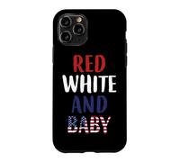 Carcasa para iPhone 11 Pro Bandera Americana Bebé Rojo Blanco Azul Embarazo Mamá