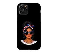 Carcasa para iPhone 11 Pro Bandera de Costa Rica Messy Bun Gafas de Sol Verano Latina