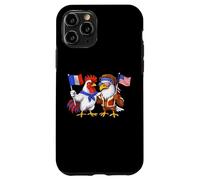 Carcasa para iPhone 11 Pro Bandera de Francia y Estados Unidos Raíces