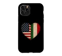 Carcasa para iPhone 11 Pro Bandera Italiana Americana corazón Vintage Estados Unidos Italia Heritage Pride