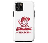 Carcasa para iPhone 11 Pro Baseball Is My Favorite Season - Camiseta Deportiva Divertida para Jugador Retro
