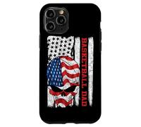 Carcasa para iPhone 11 Pro Basketball Dad American Flag Skull Patriotic 4th of July