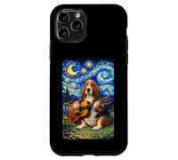 Carcasa para iPhone 11 Pro Basset Hound Playing Guitar Whimsical Art Dog Music Camping