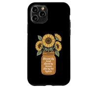 Carcasa para iPhone 11 Pro Bendecido por Dios, Amado por Jesús, Girasol Bouquet Christian