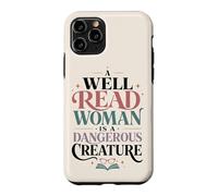 Carcasa para iPhone 11 Pro Bien Leído Mujer Lectora Cita Amante de Libros Feminista