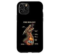 Carcasa para iPhone 11 Pro Biología del Fuego Dragón Nerd Anatomía Diagrama de Ciencias Míticas