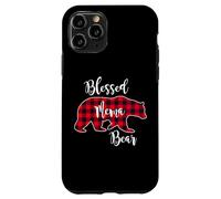 Carcasa para iPhone 11 Pro Blessed Mema Bear Red Buffalo Check Plaid Divertido Regalo para Abuela