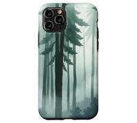 Carcasa para iPhone 11 Pro Bosque brumoso Árboles Altos Bosque Brumoso Escena Minimal
