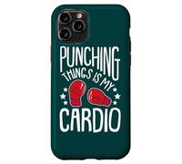 Carcasa para iPhone 11 Pro Boxeador Cita Punching Things Is My Cardio Funny Boxing