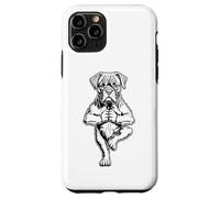 Carcasa para iPhone 11 Pro Bóxer Yoga Cachorro Pogi Divertida Postura de árbol Vrikshasana