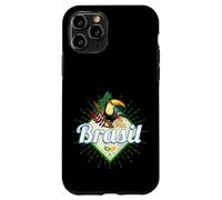 Carcasa para iPhone 11 Pro Brasil tucán Retro Samba Carnaval Recuerdo Vintage