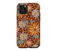 Carcasa para iPhone 11 Pro Brown Flowers Meadow Floral Retro Groovy Aesthetic Women