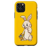 Carcasa para iPhone 11 Pro Bunny Thumbs Up Colorido Huevo Caza Día de Pascua