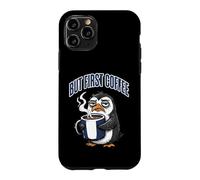 Carcasa para iPhone 11 Pro But First Coffee Sleepy Penguin Caffeine Lover