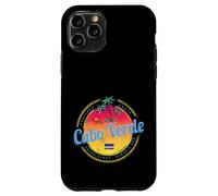 Carcasa para iPhone 11 Pro Cabo Verde Isla Puesta de Sol Retro Palmera Vintage Recuerdo