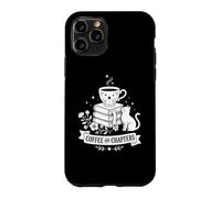 Carcasa para iPhone 11 Pro Café Y Capítulos Amante De Libros De Gatos Lectura Café