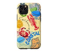 Carcasa para iPhone 11 Pro California Coastal Seafood Collage Retro Beach Food Art