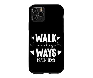 Carcasa para iPhone 11 Pro Camina en Sus Caminos Salmo 119 Tipografía Moderna