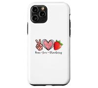 Carcasa para iPhone 11 Pro Camisas Peace Love Strawberry Farmer Strawberries Lover Fruit