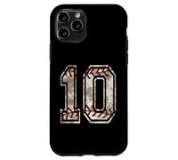 Carcasa para iPhone 11 Pro Camiseta de béisbol número 10 Vintage desgastada