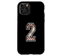 Carcasa para iPhone 11 Pro Camiseta de béisbol número 2 Vintage desgastada
